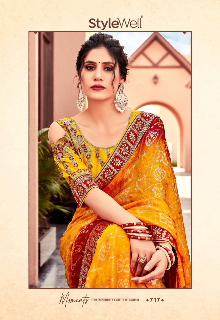 Mangalam Vol 2 By Stylewell Bandhej Wedding Sarees Catalog